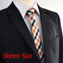 P1 Checked Orange Black White Men's Neckties Set 100% Silk Designers Fashion hanky Men Ties for men 63"