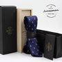 silk neck tie man slim wedding necktie male skinny mariage kravat gent deep blue designer neckwear boy friend gift with wool box