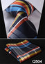 Check 3.4" Silk Fashion Mens Extra Long Tie Necktie Handkerchief Set #Q5 Pocket Square Classic Party Wedding