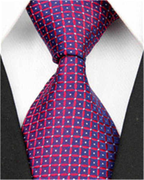 Fashion Mens Accessories Check Pattern Business Silk Tie Geometric Jacquard Woven Necktie for Men 3"/7.5cm