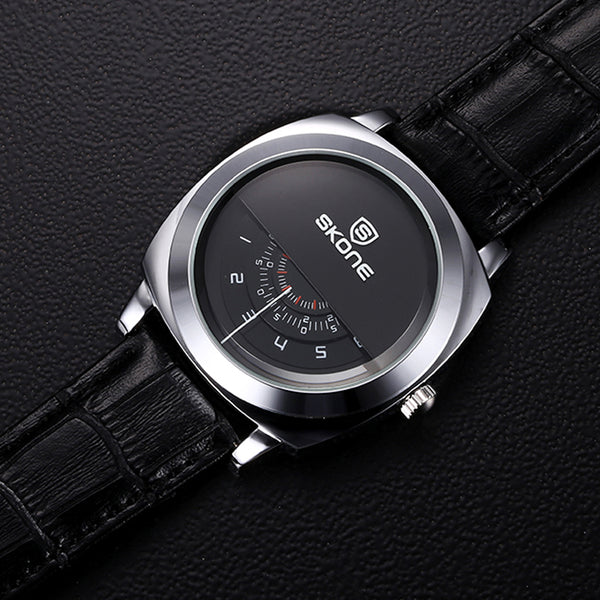 2016 Hot!Casual SKONE Genuine Men & Women Brand Wristwatches Special design Military Leather Sports Watch Relogio Masculino