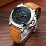 GIMTO Watch Men Luxury Brand Quartz Watch Military Sport Chronograph Watches Genuine Leather Men's Wristwatch Relogio Masculino