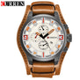 2018 Curren Mens Watches Top Brand Luxury Brown Leather Strap Quartz Watch Men Military Sport Waterproof Clock Relogio Masculino