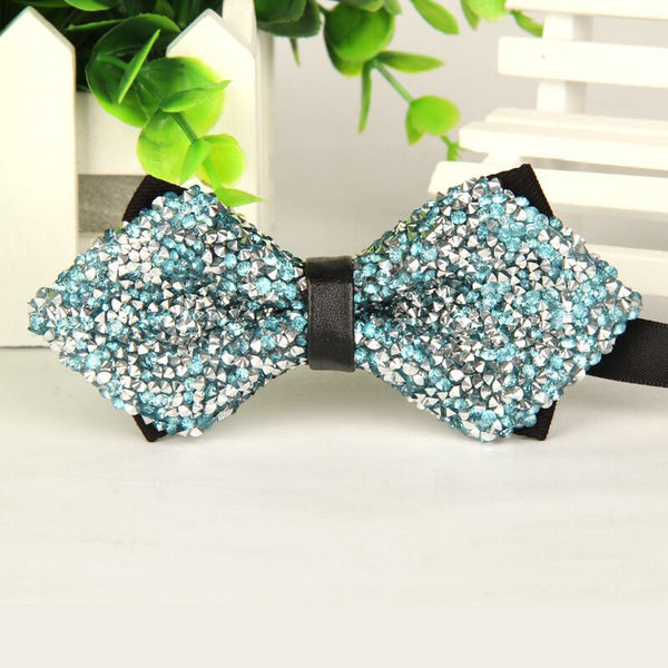 Hand made mens bowtie Silver crystal and gem bow tie 2016 new arrival gentlemen fashion casual gravata borboleta masculina lot