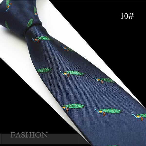 JEMYGINS Animal Mens Ties Silk Jacquard Weave Christmas Tie Slim Necktie Gravata Classic Fashion Business Wedding Tie For Men