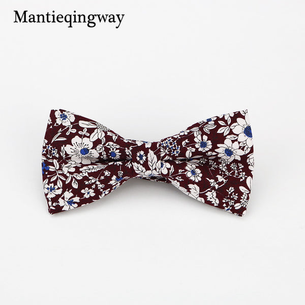 Mantieqingway Men's Cotton Floral Bowtie Brand Popular Apparel Neckwear Casual Mens Business Bow Ties for Men Wedding 6cm Cravat