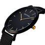 GEEKTHINK Top Luxury Brand Quartz watch men Black Casual Japan Movt stainless steel Mesh strap ultra thin clock male