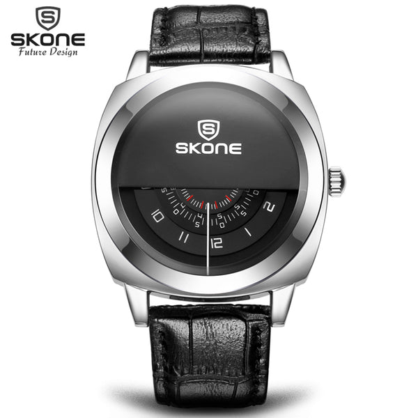 2016 Hot!Casual SKONE Genuine Men & Women Brand Wristwatches Special design Military Leather Sports Watch Relogio Masculino