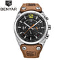 BENYAR Large dial design Chronograph Sport Mens Watches Fashion Brand Military waterproof Quartz Watch Clock Relogio Masculino