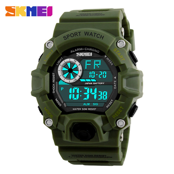 S SHOCK Men Sports Watches SKMEI Luxury Brand Camouflage Military Watches Digital LED Waterproof Wristwatches Relogio Masculino