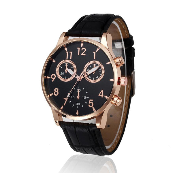 Retro Design PU Leather Band Wathes Clock Mens Brand Luxury Relogio Masculino 2018 Mens Sports Clock Analog Quartz Wrist Watches