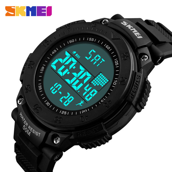 SKMEI Brand LED Digital Watch Men Pedometer Wristwatch Multifunctional Waterproof Military Sports Watches Relogio Masculino