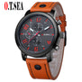 Luxury O.T.SEA Brand Leather Watches Men Military Sports Quartz Analog Wristwatches Relogio Masculino For Dropshipping 8192