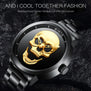 GIMTO Men watch Fashion luxury Waterproof Analog Military create skull Stainless Steel Male Relogio Masculino Quartz Wristwatch