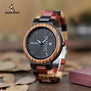 BOBO BIRD Luxury Designer Auto Date Colors Wooden Watches for Men Handmade Quartz Wrist Wristwatches relogio masculino C-P14- 1