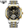 LIGE Men Watches New Top Brand Luxury Automatic Mechanical Watch Business Waterproof Sport Clock Men Watches Relogio Masculino