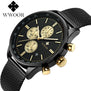 WWOOR Luxury Brand Watch Men's Casual Business Stainless Steel Mesh band Sport men Quartz Watch Fashion Thin Clock Chronograph