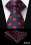 Polka Dot 3.4" 100%Silk Wedding Jacquard Woven Men Tie Necktie Pocket Square Handkerchief Set Suit #RD1