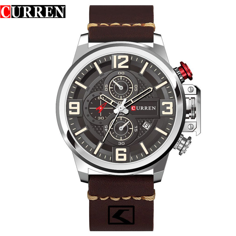 CURREN 8278 Sport Watch Top Brand Luxury Date Leather Band Chronograph Quartz Wrist Watches Relogio