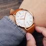 Men Watches Luxury Brand Olevs Quartz Genuine Leather Strap Minimalist Ultrathin Wrist Watches Waterproof High Quality Relogio