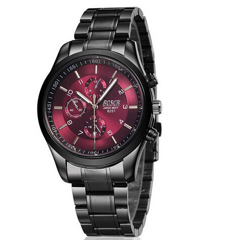 BOSCK Top Luxury Brand Watch Men Casual Brand Watches Male Quartz Watches Men Waterproof Business Watch Military Stainless Steel