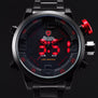 Gulper SHARK Sport Watch Digital LED Men Top Brand Luxury Black Red Calendar Steel Band Wrist Quartz Watches Reloj Hombre /SH105