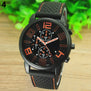 Men's Casual Sports Stainless Steel Silicone Band Quartz Analog Wrist Watch 5ZF6