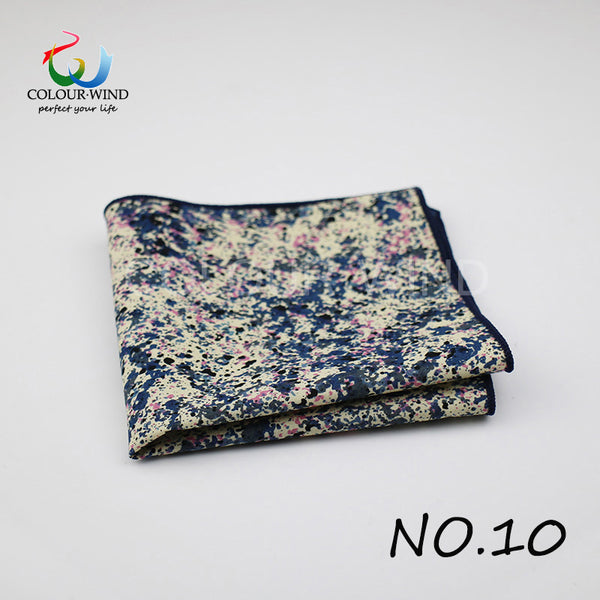 Genuine Yiyanyang Cotton Floral Pocket Square 9.05 Inch Camo Color Polyester Paisley Handkerchief Tie For Men Gift Gentle Hanky