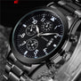 Calendar Function Watches Brand OUKESHI New Arrival Business Men Stainless Steel Quartz Wristwatches Relogio Masculino OKS27