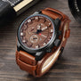 2018 Curren Mens Watches Top Brand Luxury Brown Leather Strap Quartz Watch Men Military Sport Waterproof Clock Relogio Masculino