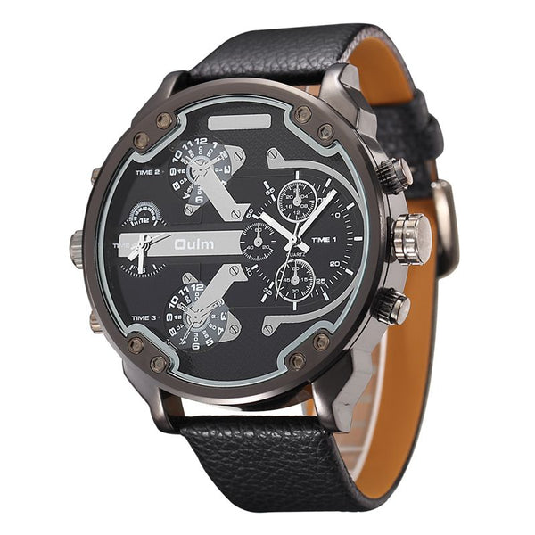 Oversized Men's Big Watch Luxury Brand Famous Unique Designer Quartz Watch Male Large Watches Men Oulm relogio masculino