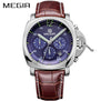 MEGIR Original Men Watch Top Brand Luxury Chronograph Military Watches Leather Quartz Wrist Watches Relogio Masculino Men 3006