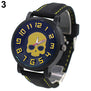2015 Fashion Sports Men's Silicone Skull Punk Quartz Wrist Watch Wristwatch