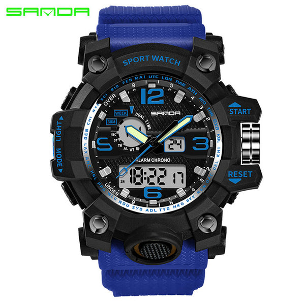 SANDA men's uniforms sports watch men's top brand luxury famous electronic LED digital watch male clock Relogio Masculino