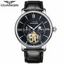 GUANQIN Mens Watches Top Brand Luxury Tourbillon Automatic Mechanical Watch Men Casual Fashion Leather Strap Skeleton Wristwatch