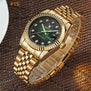 Men watch Deerfun brand business gold diamond fashion calendar luxury waterproof quartz wristwatch Relogio Masculino