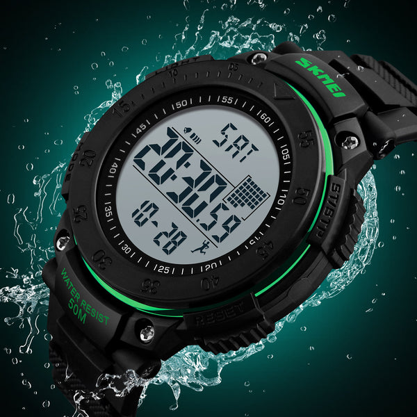 SKMEI Brand LED Digital Watch Men Pedometer Wristwatch Multifunctional Waterproof Military Sports Watches Relogio Masculino