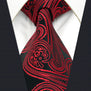 A24 Red Black Paisley Ties for male Silk Hankys Wedding Mens Necktie Fashion Classic Brand New extra long size