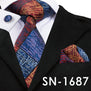 SN-1518 New Arriving Ties Men Fashion 2017 Hi-Tie Design Royal Blue Neck Tie Pocket Square Cufflinks Set for Mens Business Party