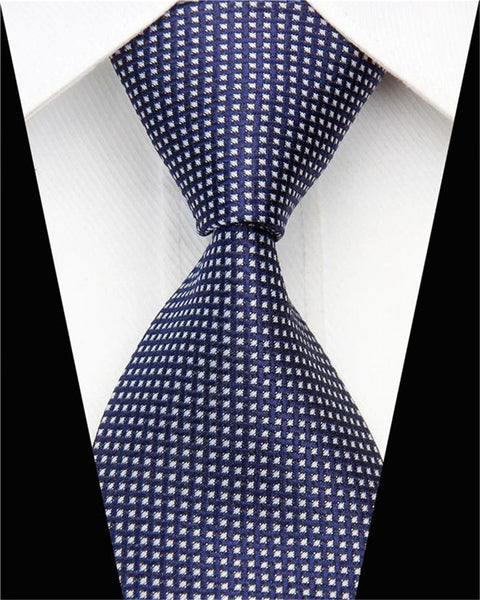 Fashion Mens Accessories Check Pattern Business Silk Tie Geometric Jacquard Woven Necktie for Men 3"/7.5cm