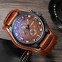 Curren Mens Watches Top Brand Luxury Brown Leather Strap Quartz Watch Men Military Sport Dropshipping Clock Relogio Masculino