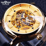 Winner 2016 Fashion Black Golden Star Luxury Design Clock Mens Watch Top Brand Luxury Mechanical Skeleton Watch Male Wrist Watch