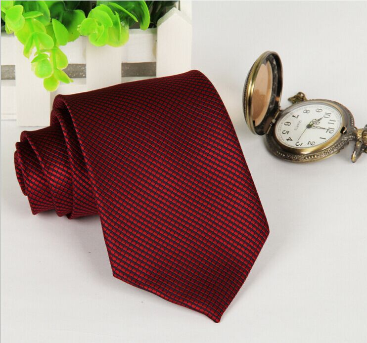 2016 new arrival gentlemen neckties fashion casual men red plaid tie gravatas de seda classica