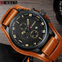 Curren Mens Watches Top Brand Luxury Brown Leather Strap Quartz Watch Men Military Sport Dropshipping Clock Relogio Masculino