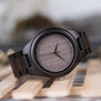 BOBO BIRD Mens Black Ebony Wooden Watches Wood WristWatch Links Causal Quartz relogio masculino in Gift Box custom logo