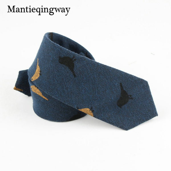 Mantieqingway 6cm Mens Cotton Casual Necktie Wedding Groom Jacquard Neck Ties Print Birds Gravatas Leaves Business Neckwear