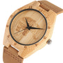 2017 Top Brand Natural Bamboo Wood Watch Mens Elephant Pattern Quartz Wristwatch Male Simple Sports Genuine Leather Clock Gift
