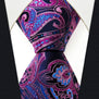 Q15 Extra long size Paisley Blue Pink Mens Necktie Ties 100% Silk Jacquard Woven Brand New Fashion