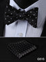 Check Polka Dot Silk Jacquard Woven Men Butterfly Self Bow Tie BowTie Pocket Square Handkerchief Hanky Suit Set G5