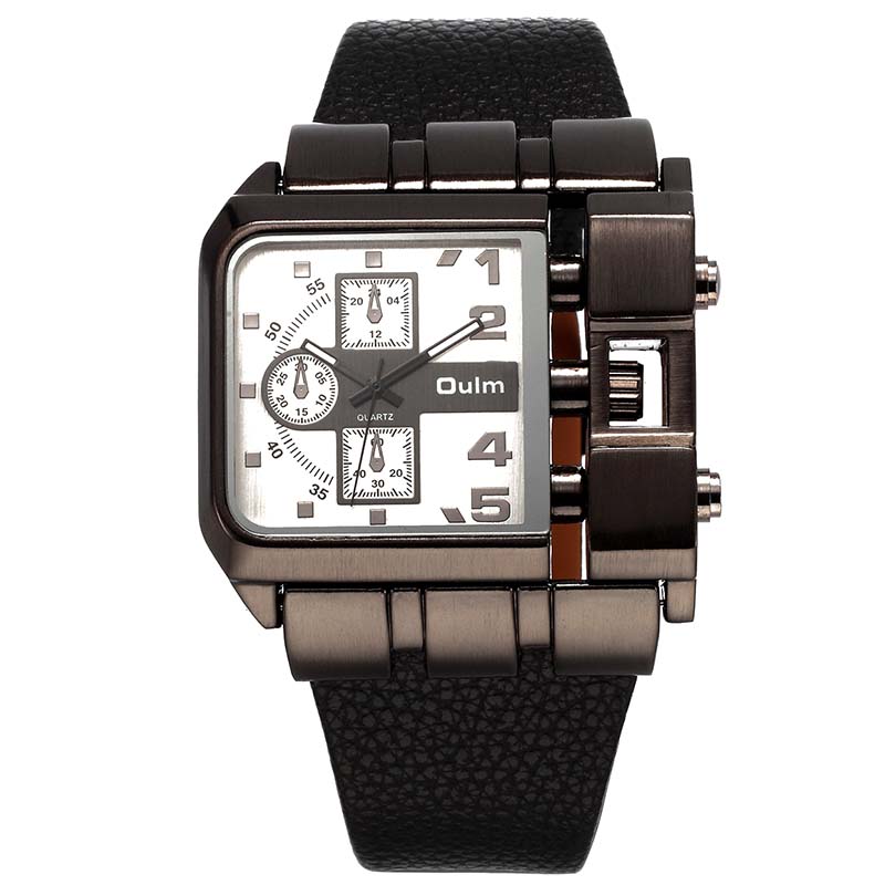 Luxury Design Oulm Quartz Watch Men's Wrist Watches Fashion Casual Leather Clock erkek saat